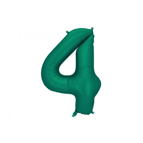 Palloncino compleanno numero 4 verde scuro | Gallinasmilza
