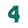 Palloncino compleanno numero 4 verde scuro | Gallinasmilza