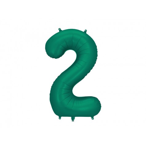 Palloncino compleanno numero 2 verde scuro | Gallinasmilza