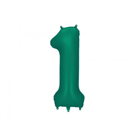 Palloncino compleanno numero 1 verde scuro | Gallinasmilza