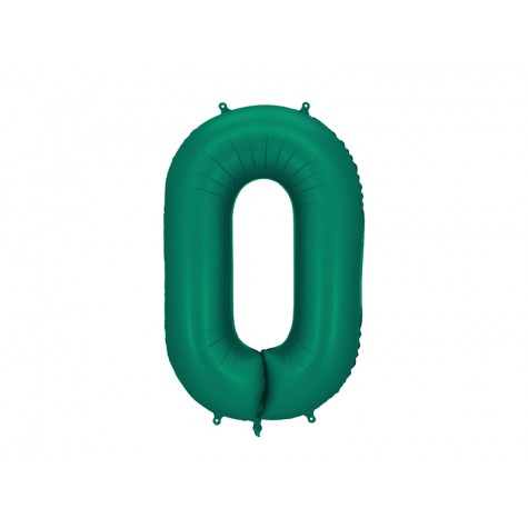 Palloncino compleanno numero 0 verde scuro | Gallinasmilza