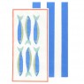 Tovaglioli di carta a righe con sardine | Gallinasmilza