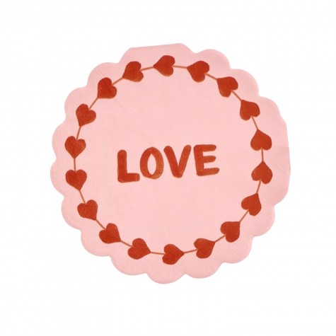 Tovaglioli di carta Love con cuoricini