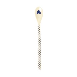 Cucchiaio lungo in melamina con stampa cuoricini blu |