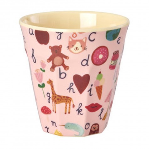 Bicchiere medio in melamina rosa con...