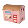Casetta portagiochi grande in rafia a righe rosa Ice Cream |