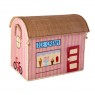 Casetta portagiochi grande in rafia a righe rosa Ice Cream |
