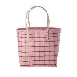 Borsa in rafia rosa a...