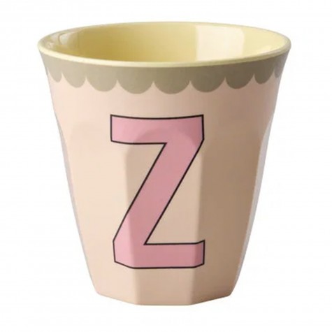 Bicchiere medio rosa chiaro con lettera Z | Gallinasmilza