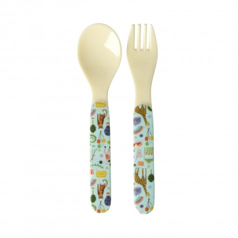 Set posate per bambini verde menta...