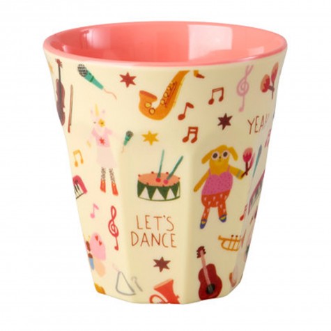 Bicchiere medio in melamina con stampa Music Animals |