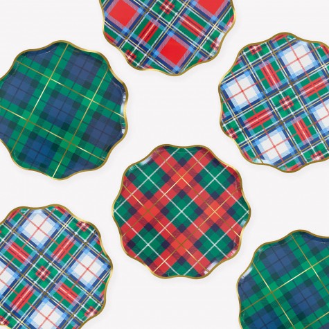 Piattini di carta con stampa tartan | Gallinasmilza