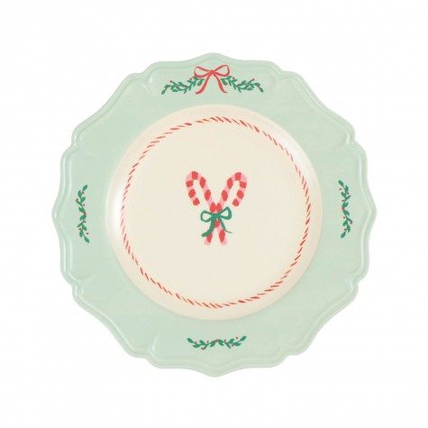 Piatto da dolce in melamina con stampa Candy Cane |