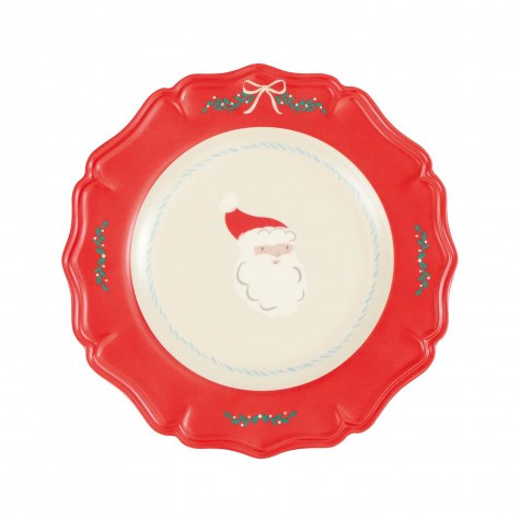 Piatto da dolce in melamina con stampa Babbo Natale |