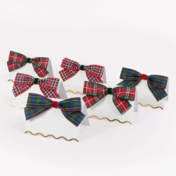 Segnaposti natalizi con fiocchi tartan | Gallinasmilza