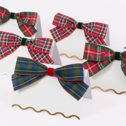 Segnaposti natalizi con fiocchi tartan | Gallinasmilza 2