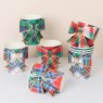 Bicchieri di carta con stampa tartan e fiocco | Gallinasmilza