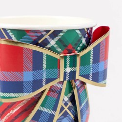 Bicchieri di carta con stampa tartan e fiocco | Gallinasmilza 2