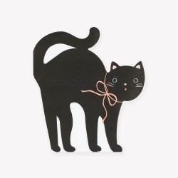 Tovaglioli di carta di Halloween a forma di gatto nero |