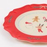 Piatto piano in melamina Jolly Christmas con bordo rosso |