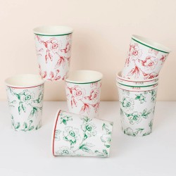 Bicchieri di carta natalizi Toile de Jouy | Gallinasmilza