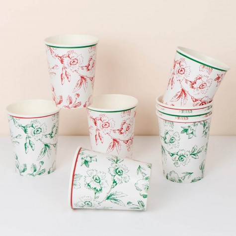 Bicchieri di carta natalizi Toile de Jouy | Gallinasmilza