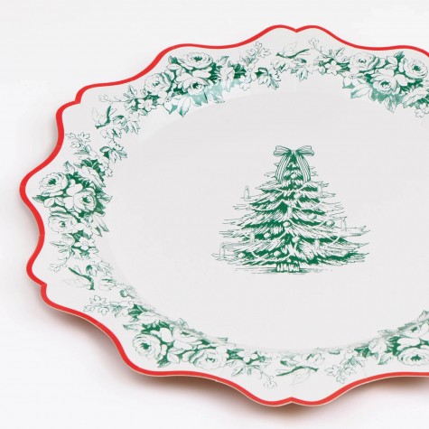 Piatti di carta natalizi Toile de Jouy | Gallinasmilza