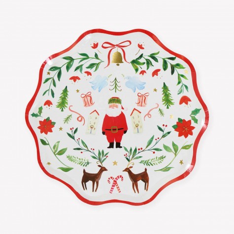 Piattini di carta Foliage Santa | Gallinasmilza