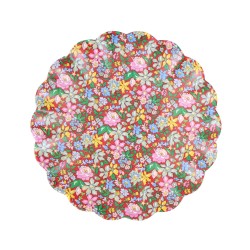 Piattino da dolce in melamina rossa con fiori Meri Meri x