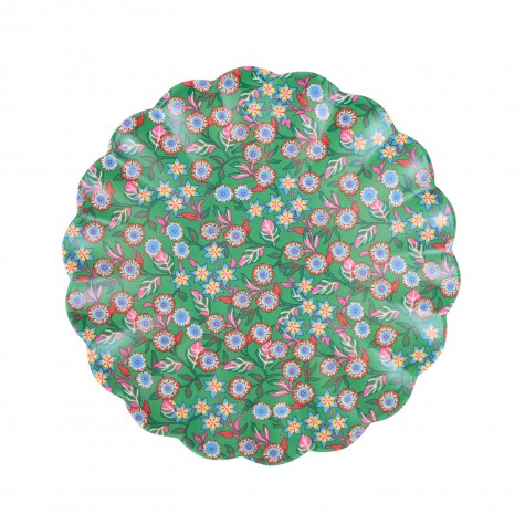 Piattino da dolce in melamina verde floreale Meri Meri x