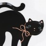 Piatti di carta di Halloween a forma di gatto nero |
