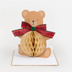 Biglietto di auguri natalizi orsetto 3D | Gallinasmilza