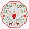 Piatti di carta con bordo ondulato e Babbo Natale |
