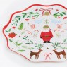 Piatti di carta con bordo ondulato e Babbo Natale |