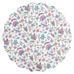 Piatto piano in melamina bianca floreale Meri Meri x Liberty |