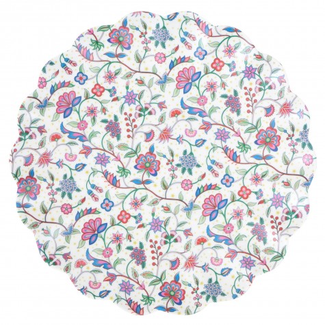 Piatto piano in melamina bianca floreale Meri Meri x Liberty |