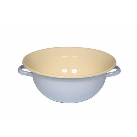 Zuppiera azzurra con due manici