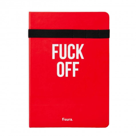 Quaderno A5 rosso "Fuck Off" con...