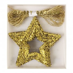 Festone di Natale con stelle dorate 2